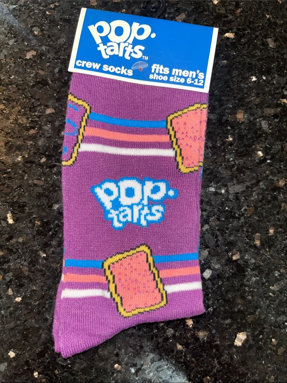 Pop-Tarts Purple Crew Socks with Pastry Motif